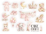 Βρώσιμα σχέδια Baby Shower Κοριτσάκι - 13τμχ