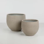 LIBERTA SCILLA ΓΛΑΣΤΡΑ SET 2ΤΜΧ 40x40x34cm ΤΣΙΜΕΝΤΟ ΚΑΦΕ ΑΝΟΙΧΤΟ