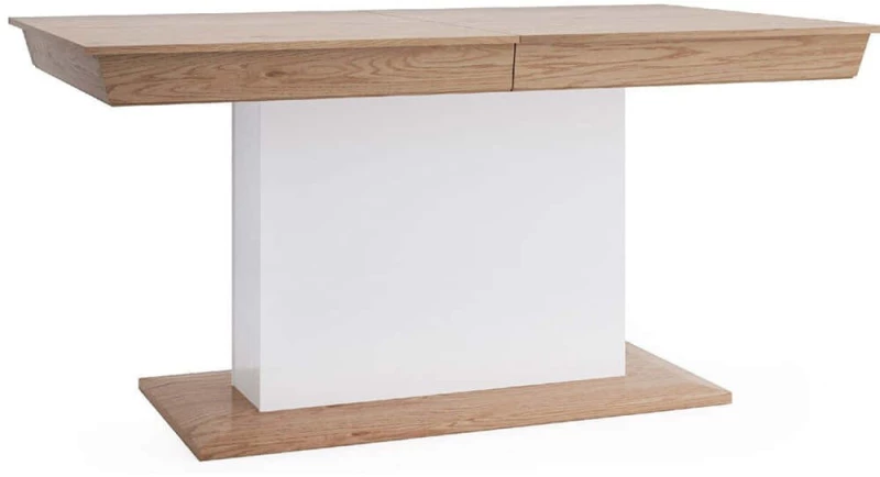 Τραπέζι Επεκτεινόμενο Aspire 161348009 160/210x90x77,5cm Oak-White Μοριοσανίδα