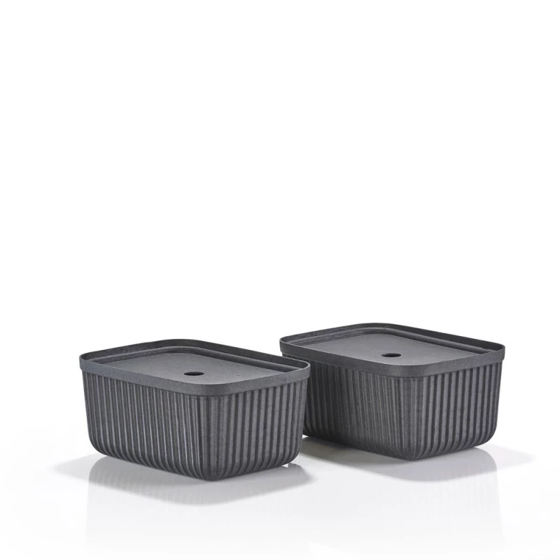 Κουτιά Αποθήκευσης Pulp 31775 (Σετ 2τμχ) 32x23x15cm Black Zone Denmark Χαρτί