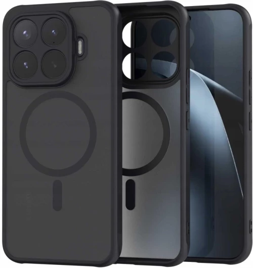 Θήκη Xiaomi 17T Pro Spacecase Hybrid MagSafe Σκληρή Ημιδιάφανη με MagSafe - Black (5905719141677)
