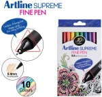 Μαρκαδόροι ARTLINE 0,4mm TIP FINE PEN 10 χρωμάτων EPFS-20010W