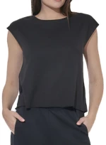 BODY ACTION BODY ACTION W MODAL CROPPED TOP 041619-01-BLACK