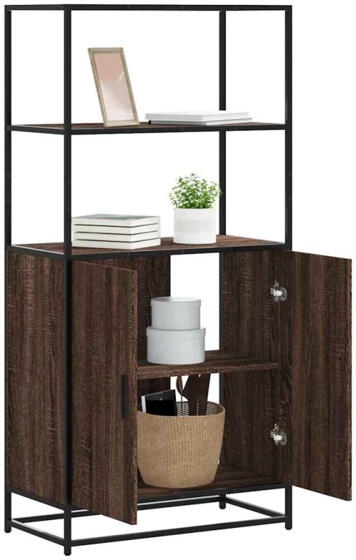 vidaXL Highboard καφέ δρυς Κατασκευασμένο ξύλο και μέταλλο