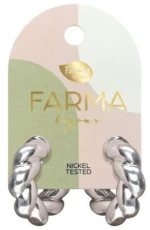 ORION Farma Bijoux Σκουλαρίκι Πλεξούδα Ασημί Κρίκος