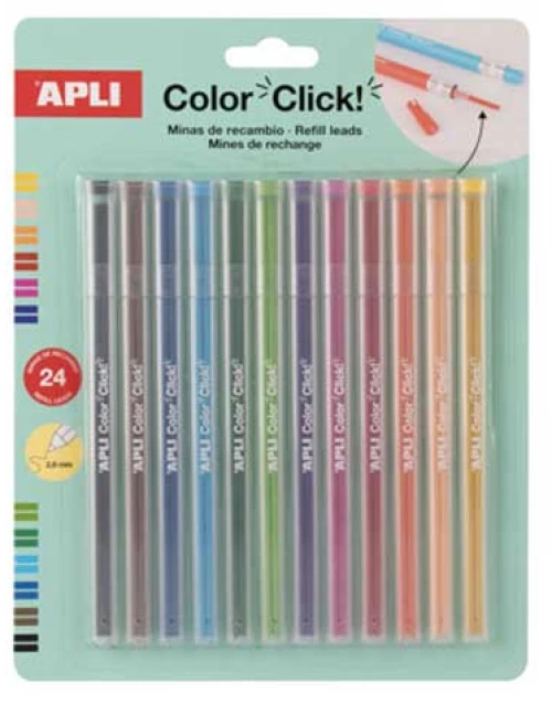 Σετ 12 Ανταλλακτικά για μηχανικά Μολύβια APLI Color Click