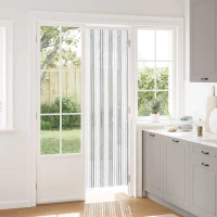 vidaXL Κουρτίνα εντόμων Chenille Ανοιχτό Γκρι και Λευκό 56 x 200 cm