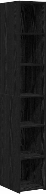 vidaXL Highboard Μαύρη Δρυς 30 x 41 x 185 εκ. Επεξεργασμένο Ξύλο