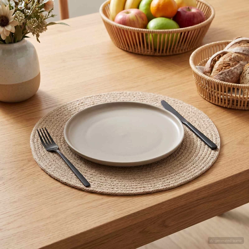 vidaXL Γιούτα Σουβέρ 4 pcs Φυσικό Ø 30 cm 100% Γιούτα Τοσσά