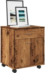 Τροχήλατο ντουλάπι παλιού ξύλου 45x38x54 cm Ξύλο μηχανής |856654