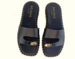 INDIGO SANDAL - BLACK 100% Δερμάτινα