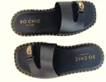 INDIGO SANDAL - BLACK 100% Δερμάτινα