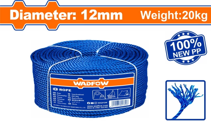 Wadfow WRZ2312 Σχοινί Διαμέτρου 12mm με Μήκος 320m