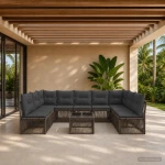 Σετ Καναπέ Κήπου 10 pcs Γκρι συνθετικό ρατάν |3434324