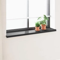 Σαβανωτό Παραθύρου Μαύρο με ξύλινη υφή 140 x 30 x 4,5 εκ PVC |42046860