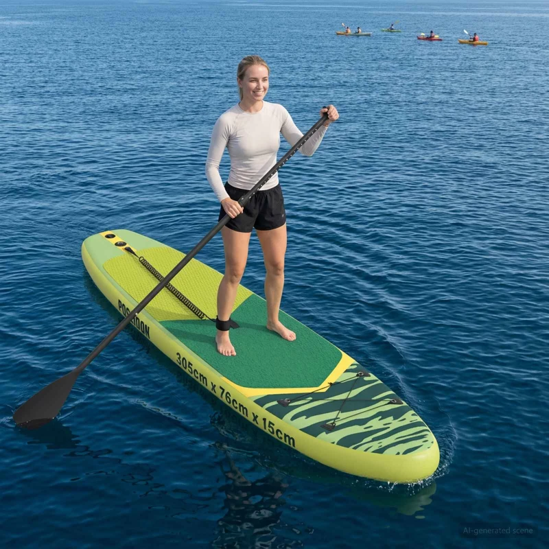 Φουσκωτή σανίδα Στάθμευσης POSEIDON 305 x 76 x 15 cm Πράσινο |42039114