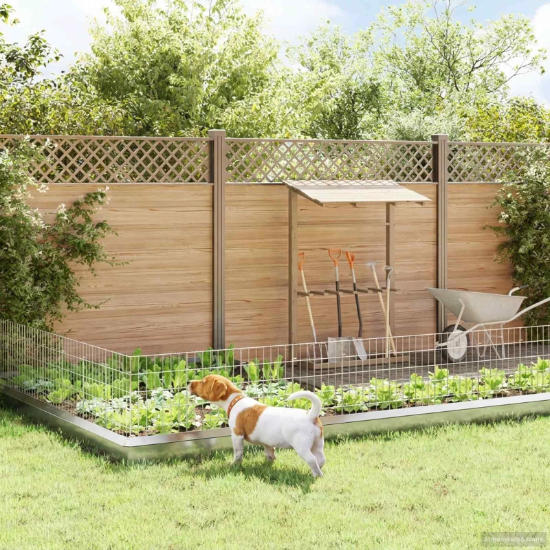 Περίφραξη Κήπου με Στήλες 24 pcs 35 x 50 εκ. Mesh Ασημί |42042966