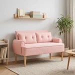 Love seat με κουμπιά Ροζ 117 x 67 x 77 εκ. Μπουκλέ |42041824
