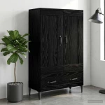 Highboard Μαύρη Δρυς 70 x 31 x 115 εκ Επεξεργασμένο Ξύλο |8009859