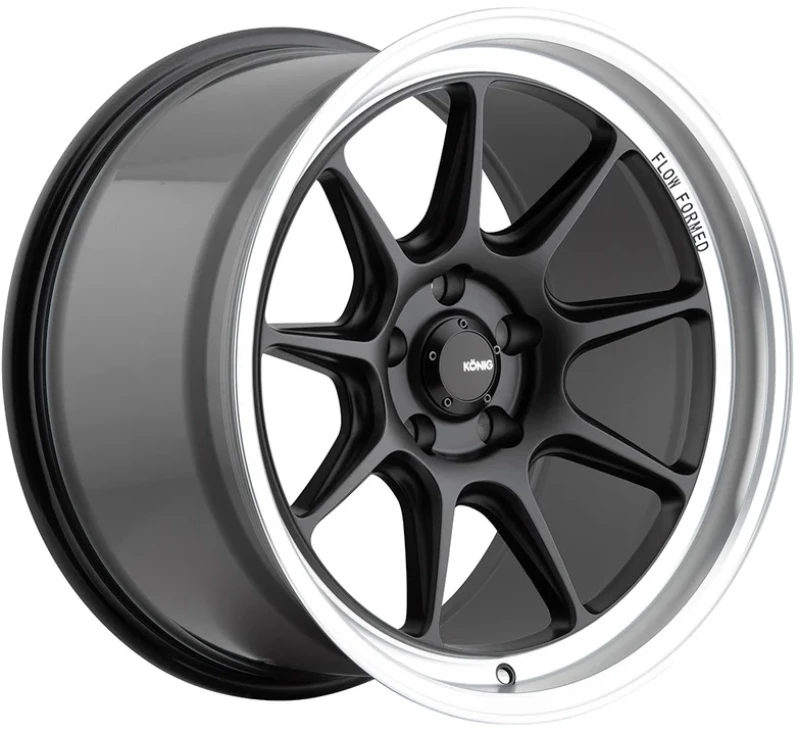 Konig Countergram 17x9 5x114.3 ET43 Matte Black Matte Machined Lip