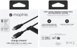 Mophie Charge Stream Καλώδιο φόρτισης USB-C to USB-C 0,8 μέτρα – μαύρο braided
