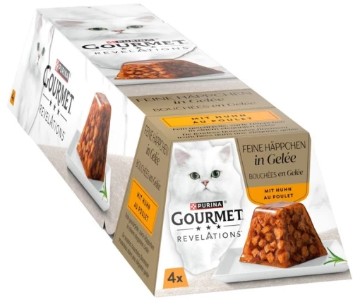 Purina Gourmet Revelations Fine Cuts σε Ζελέ με Κοτόπουλο 4x57gr