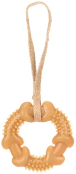 Παιχνίδι Σκύλου Flamingo Guma Rubber Ring with Rope 25,5x11,8x2,8cm Καφέ