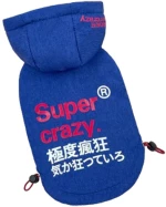 Αδιάβροχο Αντιανεμικό Μπουφάν Σκύλου Super Crazy Small 25cm Μπλε
