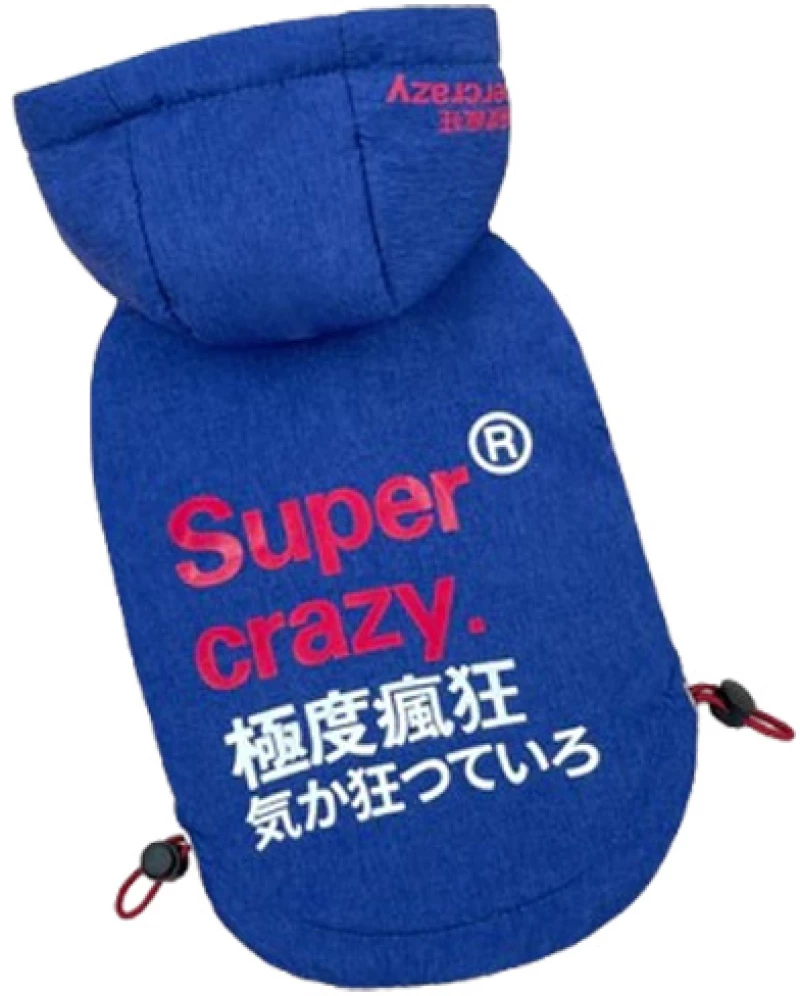 Αδιάβροχο Αντιανεμικό Μπουφάν Σκύλου Super Crazy 5XLarge 56cm Μπλε