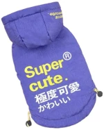 Αδιάβροχο Αντιανεμικό Μπουφάν Σκύλου Super Cute Large 33cm Μωβ