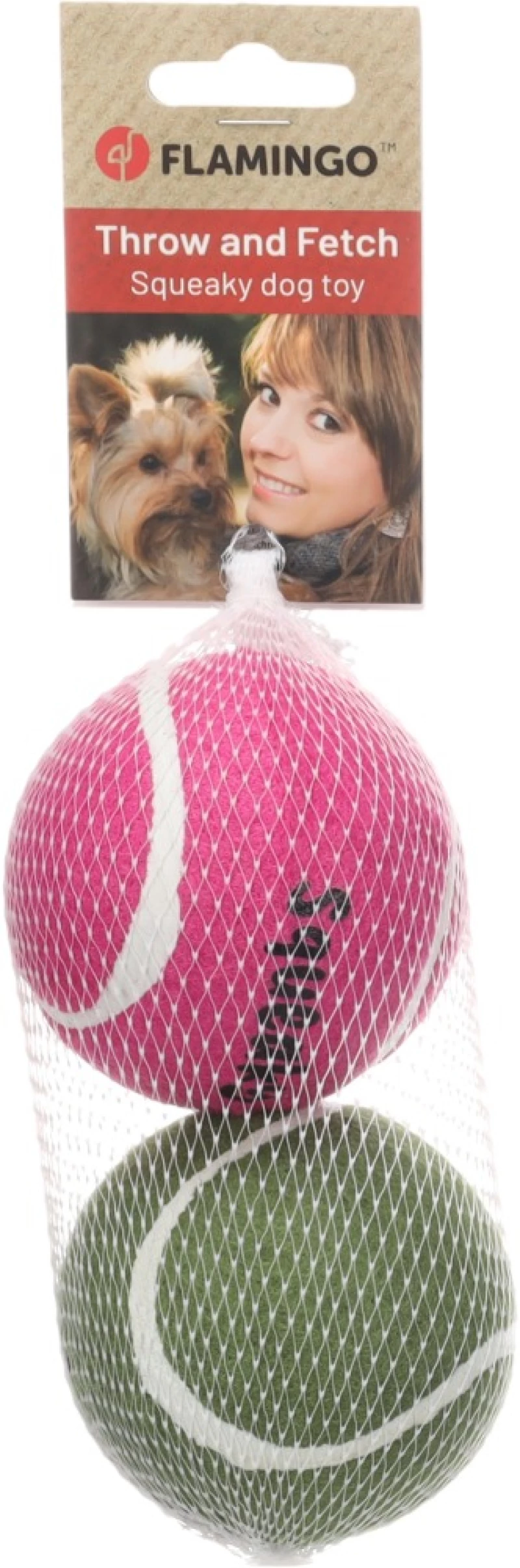 Flamingo Smash Μπαλάκια Τένις για Σκύλους με Ήχο 7,6cm (2τμχ)