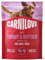 Carnilove Dog Pouch Pate Turkey & Buffalo with Rose Petals 300gr