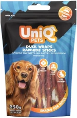 Λιχουδιές Σκύλου Uniq Pets Sticks Τυλιγμένα με Πάπια 250gr