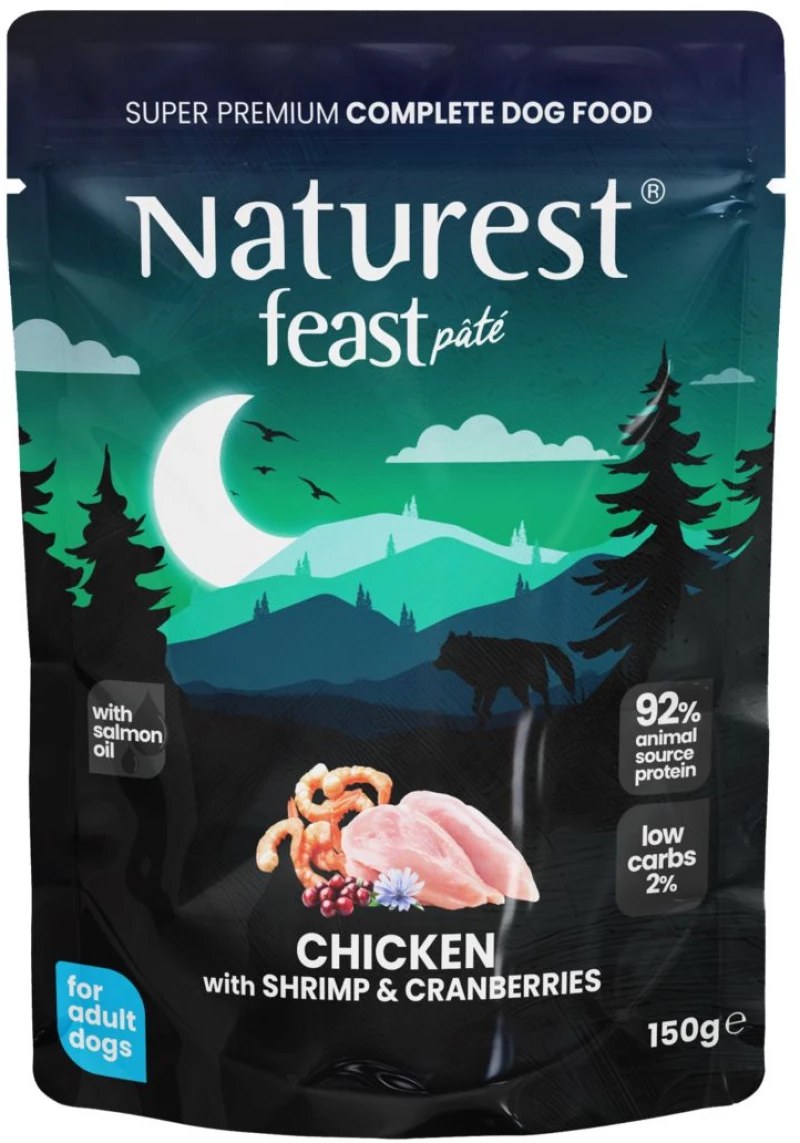 Naturest Pouch Feast Adult Chicken with Shrimp & Cranberries 150gr