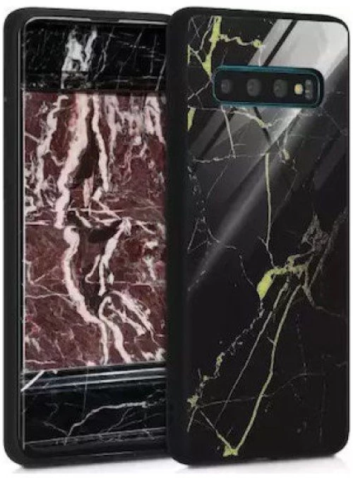 Θήκη kwmobile Hard Case Compatible For Samsung Galaxy S10 Marble Black / Gold