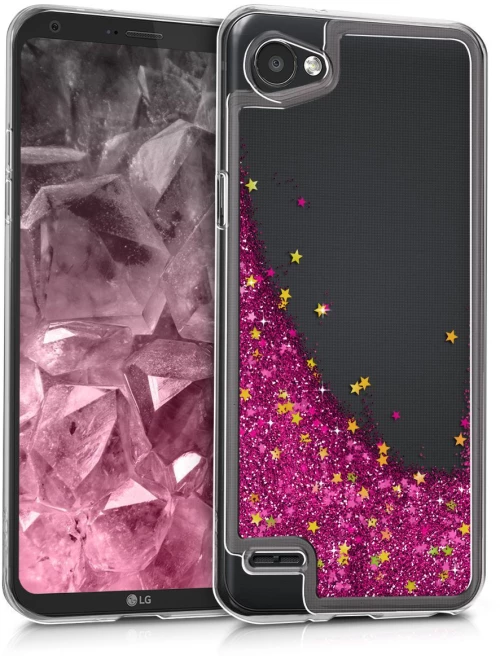 Θήκη kwmobile Tpu Silicone Dark Pink/Gold/Transparent For LG Q6