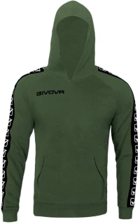 GIVOVA GIVOVA FELPA CON CAPPUCCIO TERRY BAND GREEN MILITARE BA014-0051