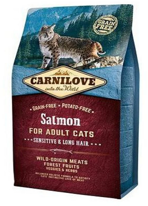 Brit Carnilove Cat Grain Free Salmon - Sensitive Long Hair 400gr