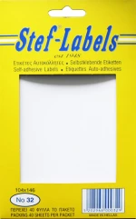 Stef Labels Αυτοκόλλητες Ετικέτες σε Λευκό Χρώμα 104x146mm
